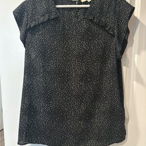 Black Polka Dot Women's Top